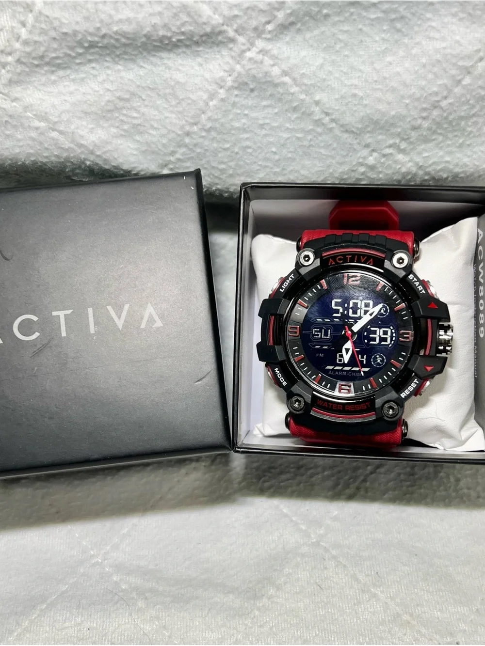 NEW! ACTIVA Men's Red and Black Sport Digital-Analog Watch